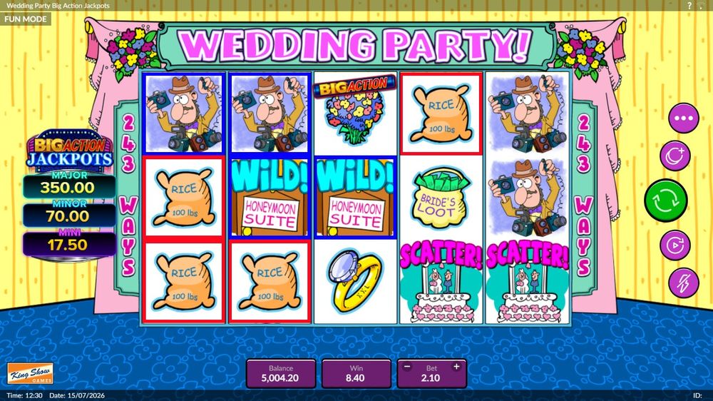 Wedding Party Big Action Jackpots skærmbillede