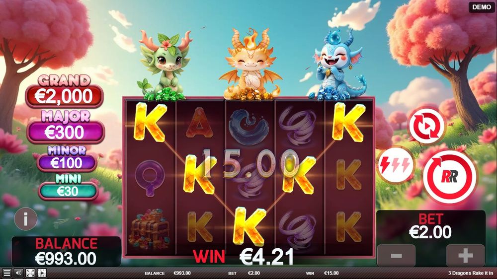 3 DRAGONS RAKE IT IN skærmbillede