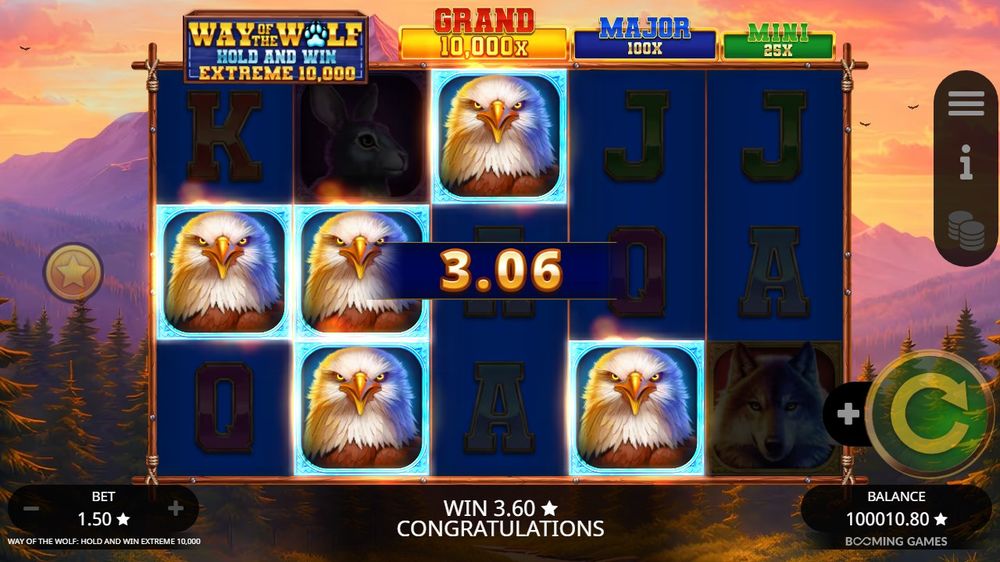 Way of the Wolf Hold and Win Extreme 10,000 skærmbillede