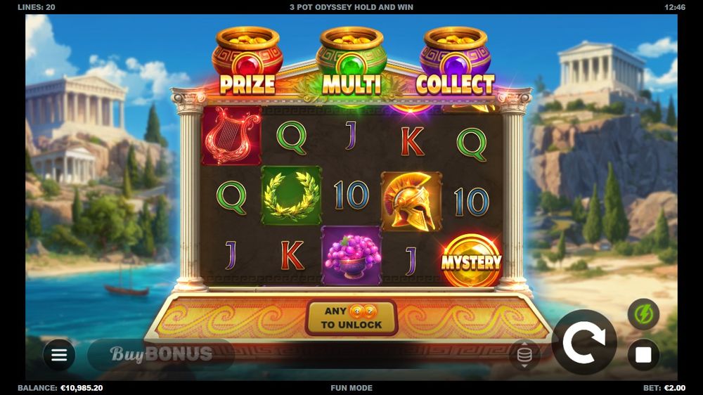 3 Pot Odyssey Hold and Win skærmbillede