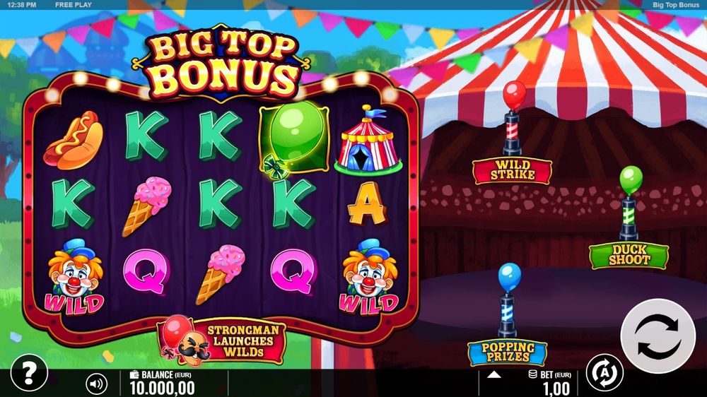 Big Top Bonus skærmbillede