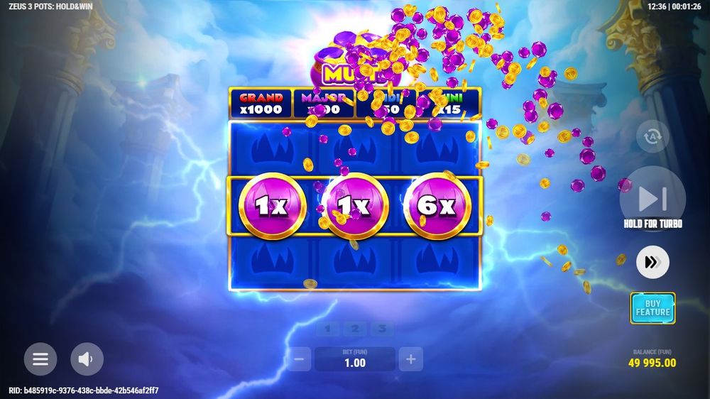 Zeus 3 Pots: Hold & Win skærmbillede