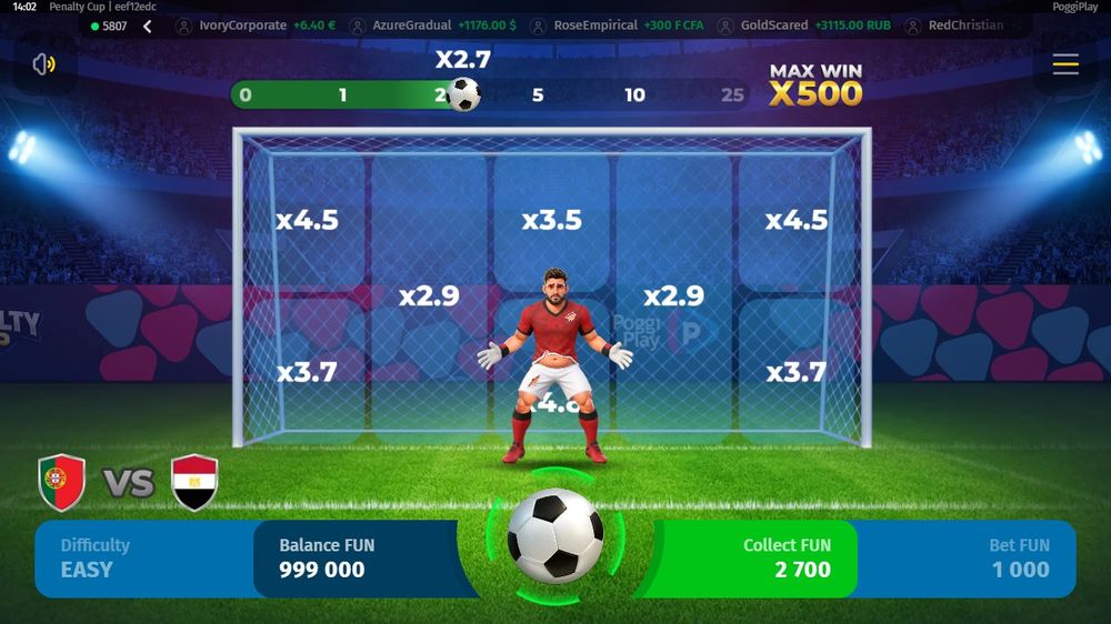 Penalty Cup skærmbillede